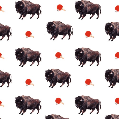 Buffalo Pong Wallpaper: Digital and gouache Na Kim 2012