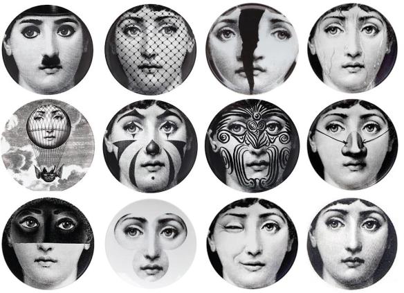 Fornasetti Masked Woman Plate - Metallic